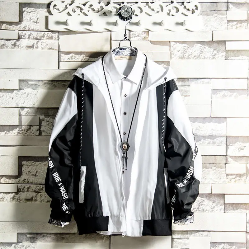 

Summer Thin Sunscreen Men's Coat Korean Fashion Loose Hooded Jacket Student Versatile Handsome Coat