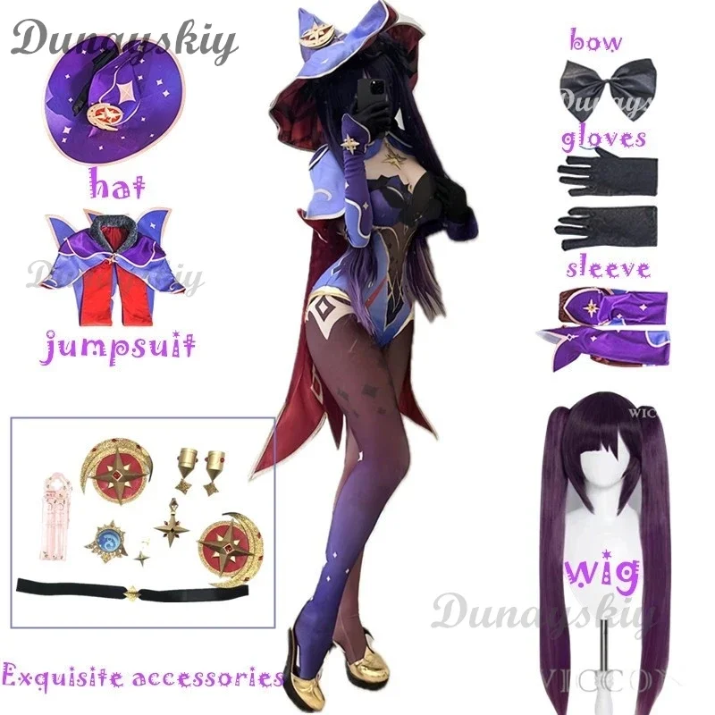 Костюм для косплея Моны из аниме-игры геншин ударопрочный комбинезон костюм на