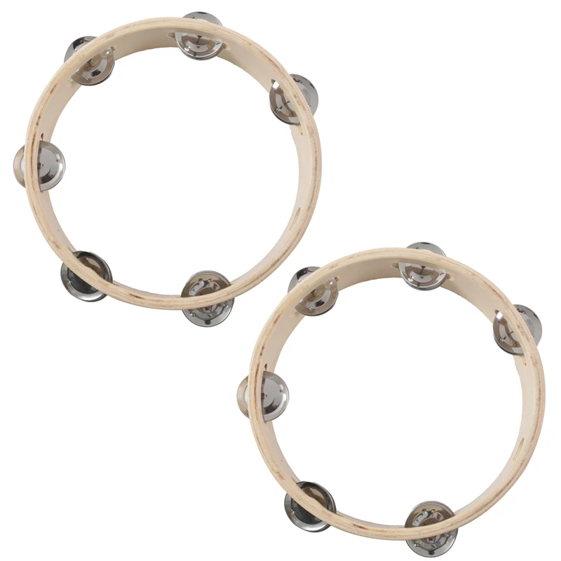 

2X 8-дюймовый музыкальный тамбуррин, тамбориновый барабан, круглая фотография для KTV Вечерние