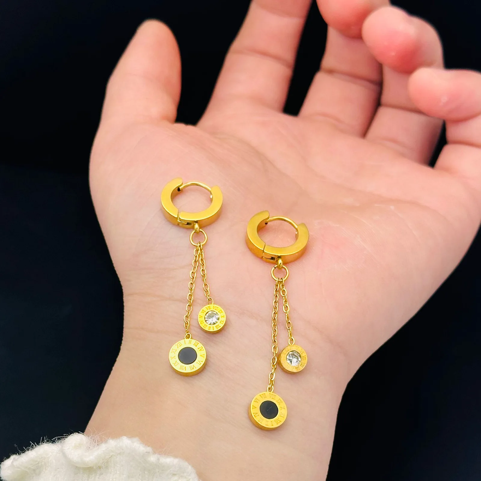 Модные серьги-подвески с римскими цифрами и кисточками для женщин 2024 новые