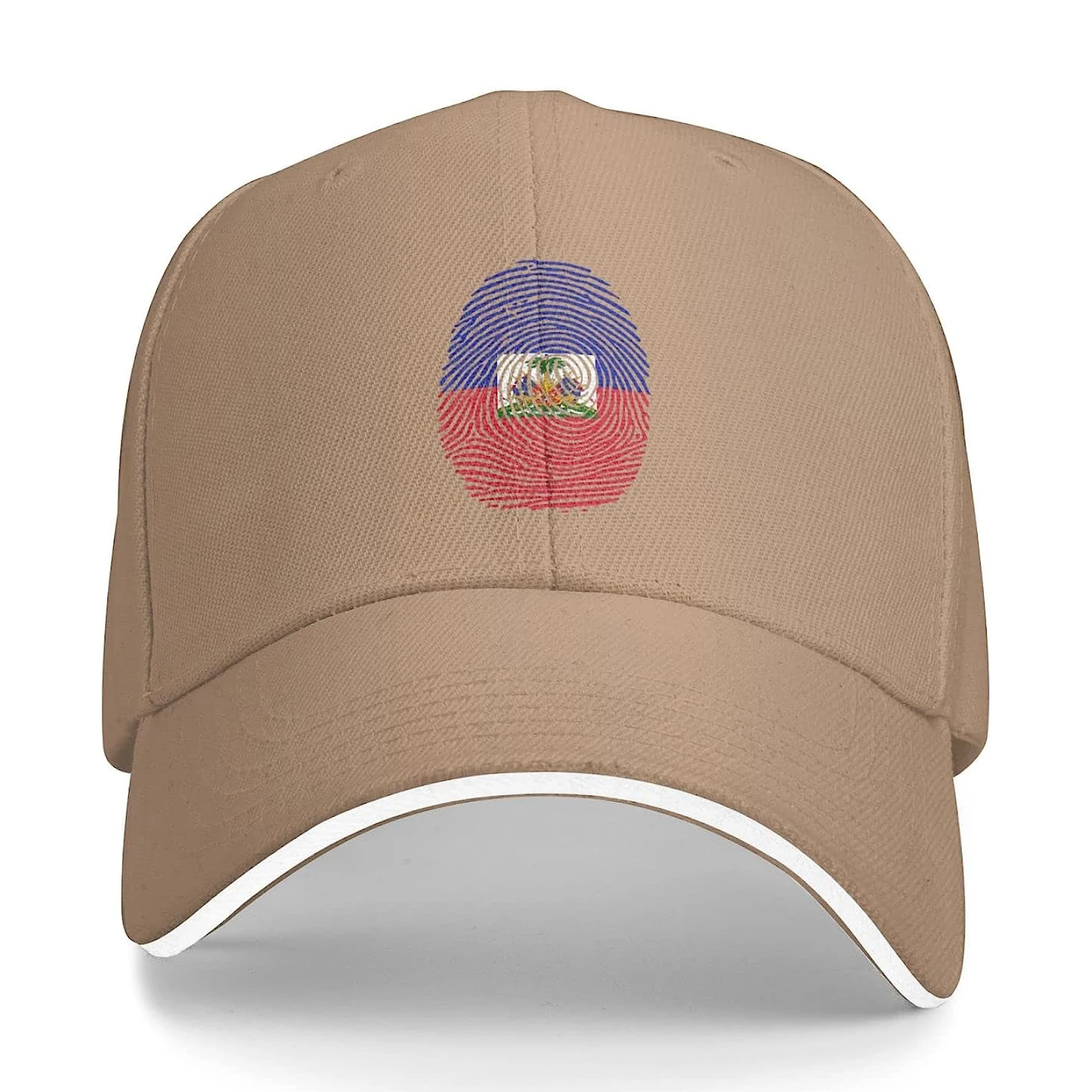 

Haitian Flag Fingerprint Unisex Baseball Cap Fits Men Women Adjustable Dad Hat Sandwich Bill Cap