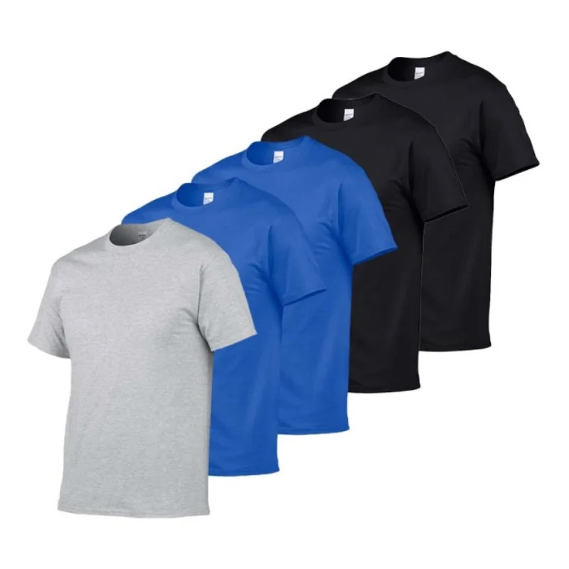 

GILDAN-Camiseta De Algodón 100% Para Hombre, Ropa Unicolor, Blanca Y Negra, Top De Skater, 5 Unidades Por Lote