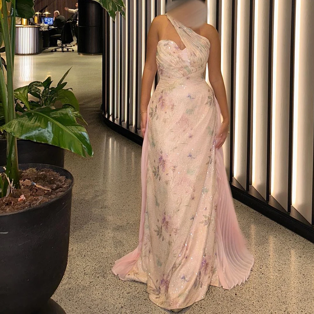 Изысканное шифоновое платье без бретелек с блестками длиной до пола Vestidos De Fiesta