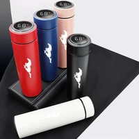 500ml car intelligent digital display temperature stainless steel vacuum flask for ford mustang gt convertible coupe accessories