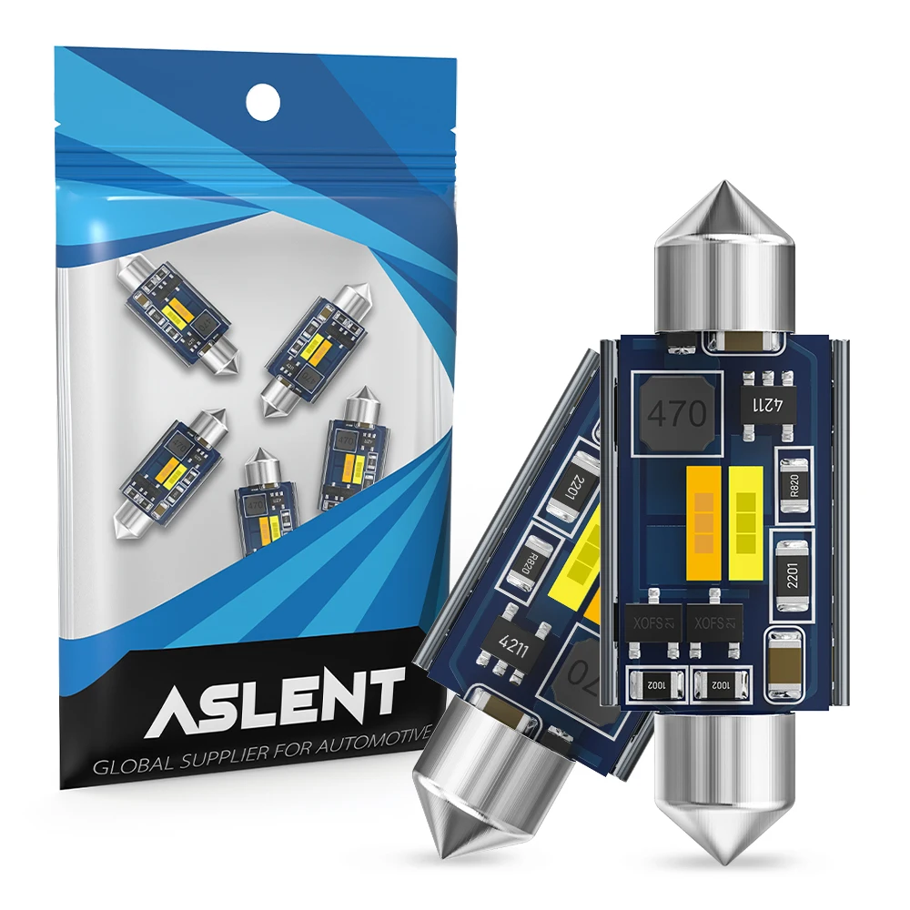 

2x Two Colors C5w Led CANBUS Led Bulb 12V Festoon 31mm 36mm 39mm 41mm C10w Reading Lamp Car Interior Light Csp Chip White Blue