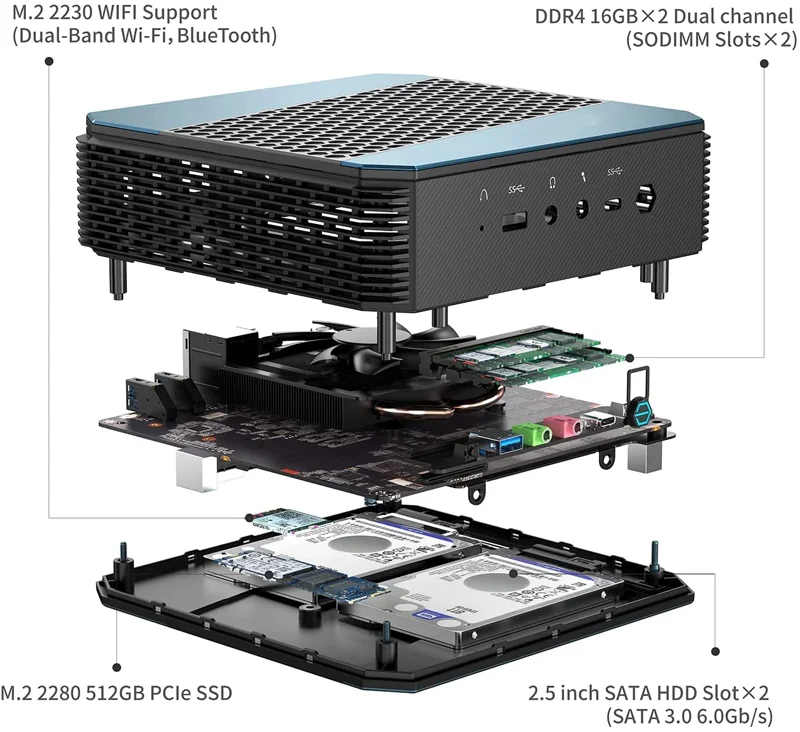 Фото Персонализированный игровой компьютер amd r9 5900hx octa core Cleo, elite emini, компьютер, настольный ddr4 16 ГБ + 512 ГБ, мини-ПК для игр №3