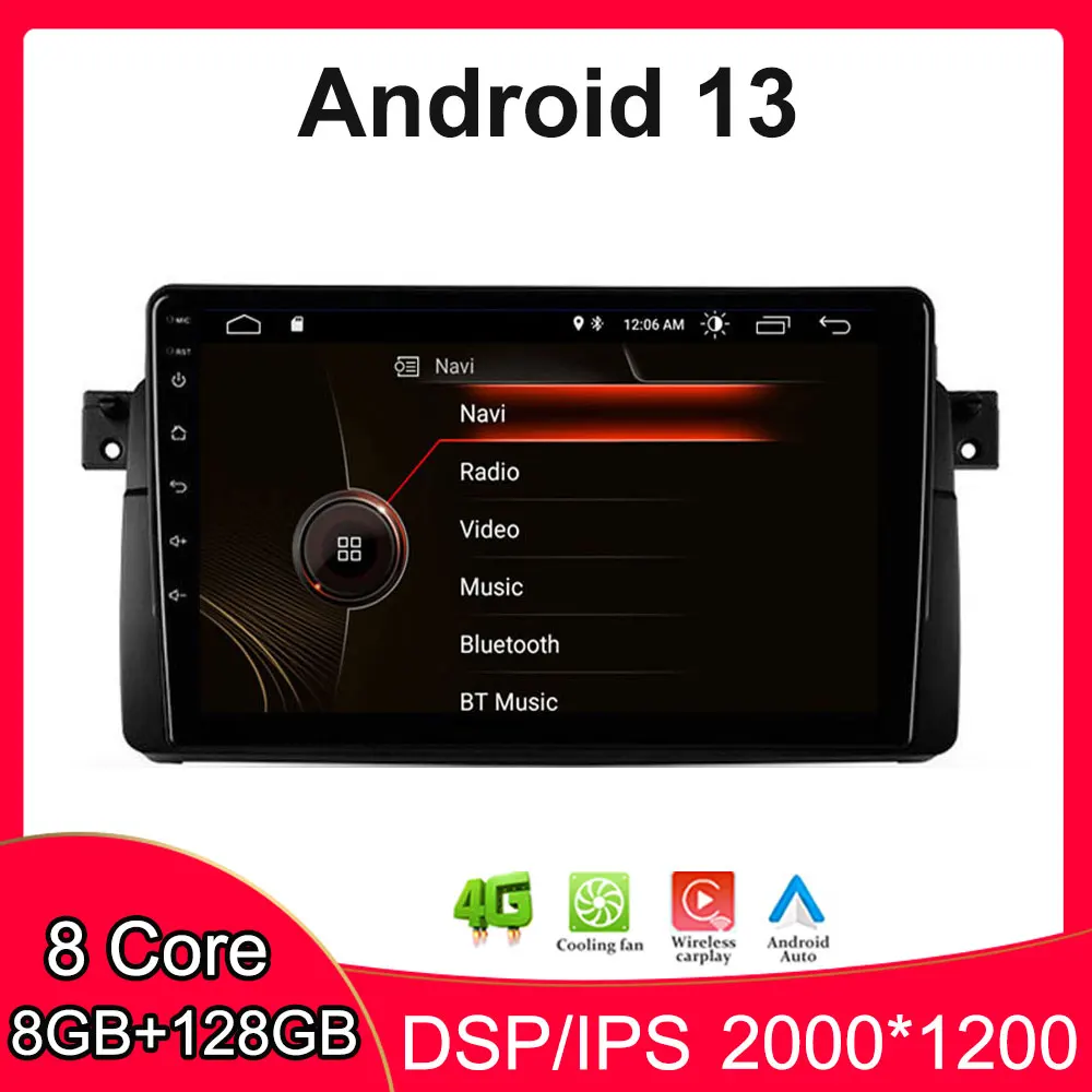 

Android 12 Auto Radio For BMW E46 M3 318/320/325/330/335 Car Carplay Multimedia GPS DSP Autoradio