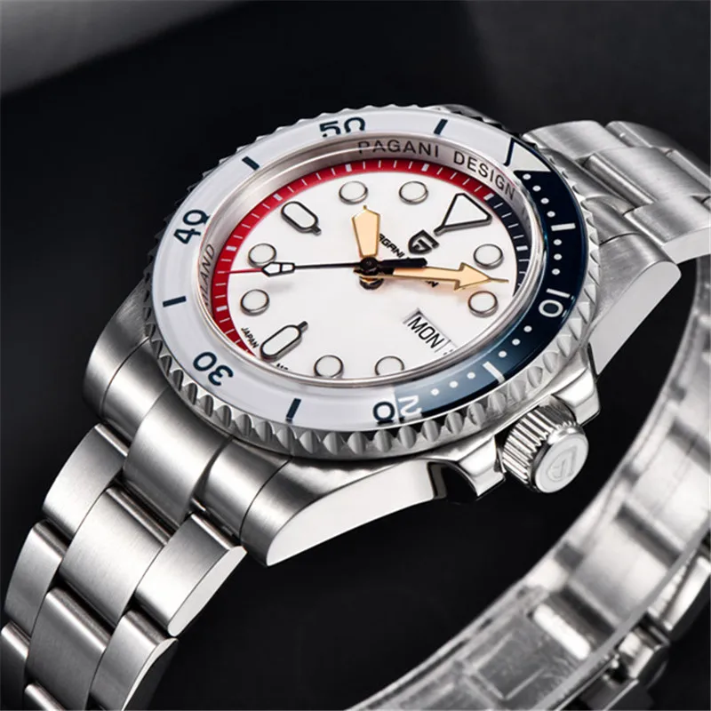 

PAGANI DESIGN New NH36A Movt Men Mechanical Watch Luxury Sapphire Glass Multifunctional Automatic Date 10M Waterproof Stainless