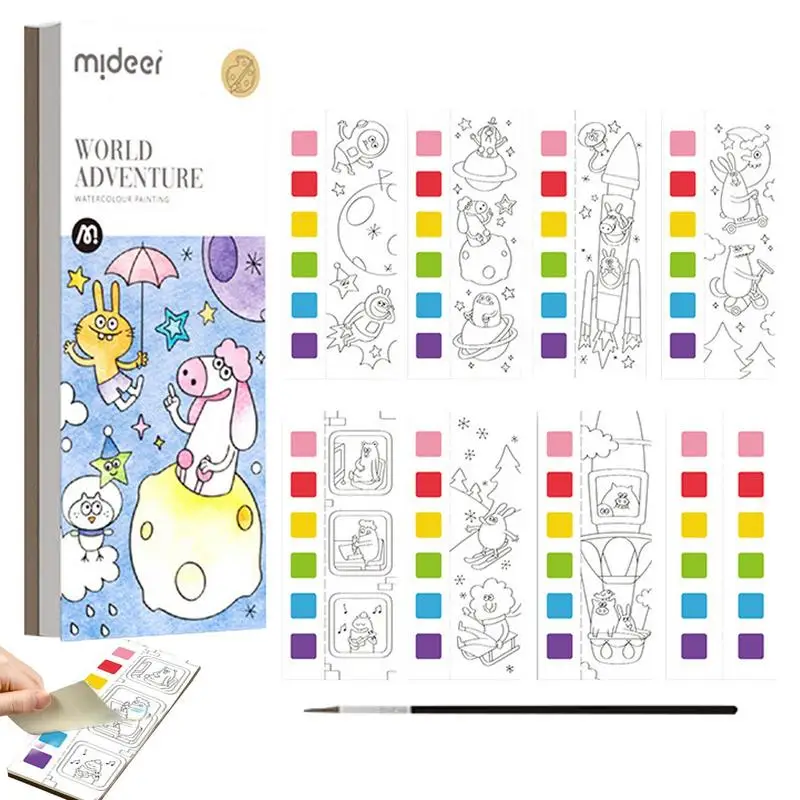 

Watercolor Paint Book Magic Water Coloring Books Pocket Coloring Book With Paints Early Educational Toys For Kids 5 Years Old
