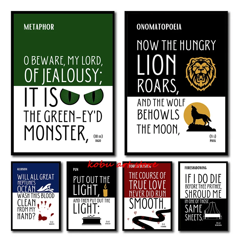 Цитаты Macbeth and Othello искусство на стену картина для кабинета домашний декор ридер