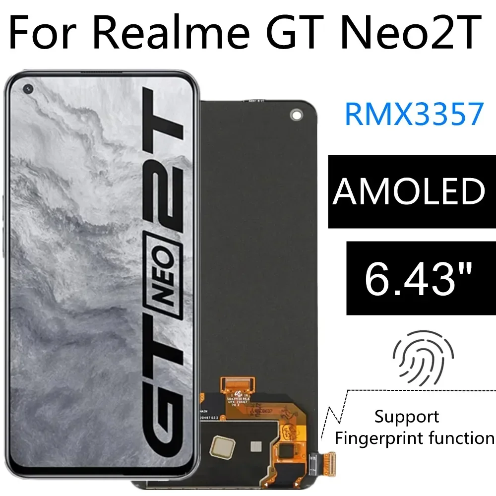 

ЖК-дисплей 6,43 дюйма AMOLED для Realme GT Neo2T, сенсорный экран в сборе, сменный аксессуар для GT Neo 2T LCD