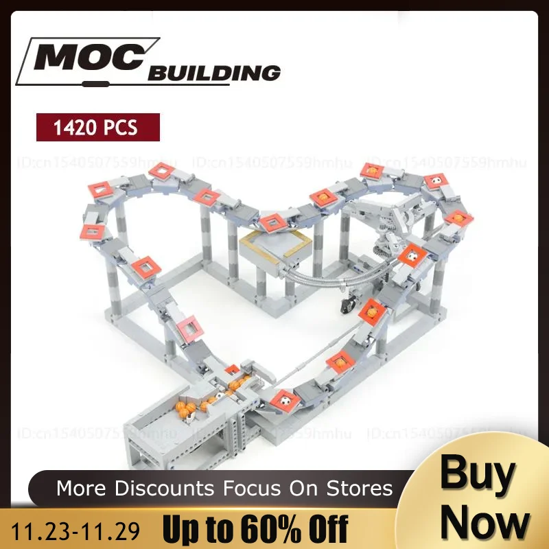 

Moc Building Blocks Heart Chain GBC Module DIY Assembly Technology Bricks Science Creative Toys Motor Collection Gifts