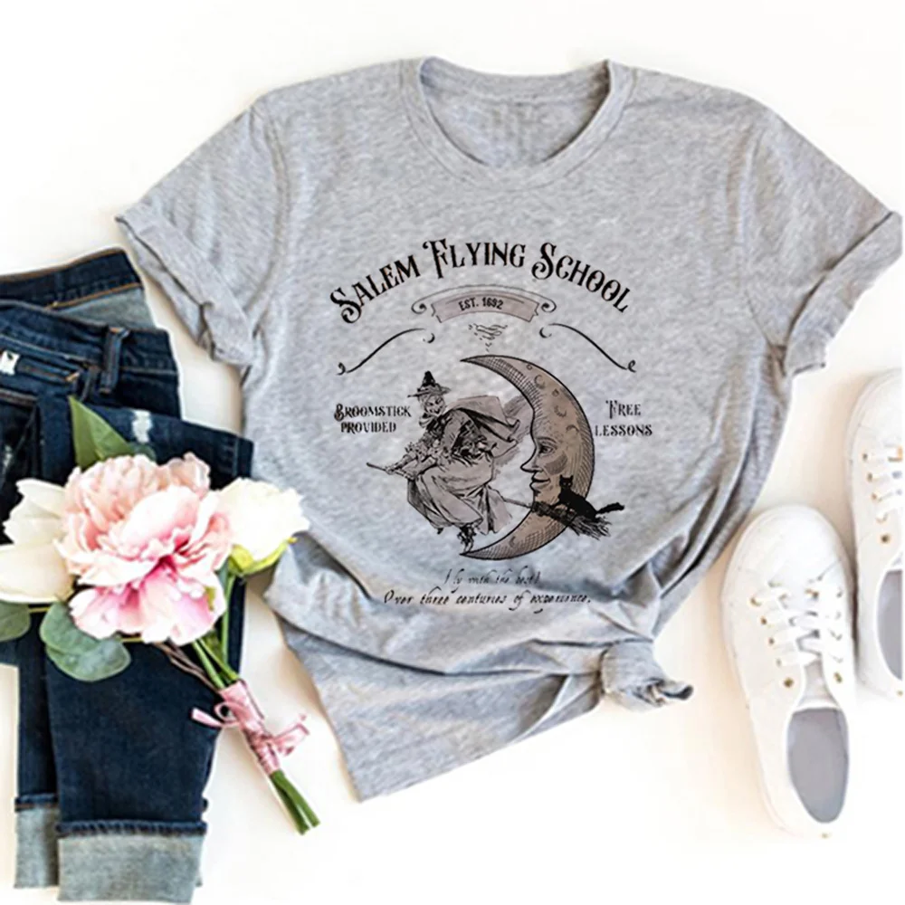 

Женская футболка Witch Magic, летняя уличная одежда, забавный Топ для девушек, дизайнерская аниме одежда