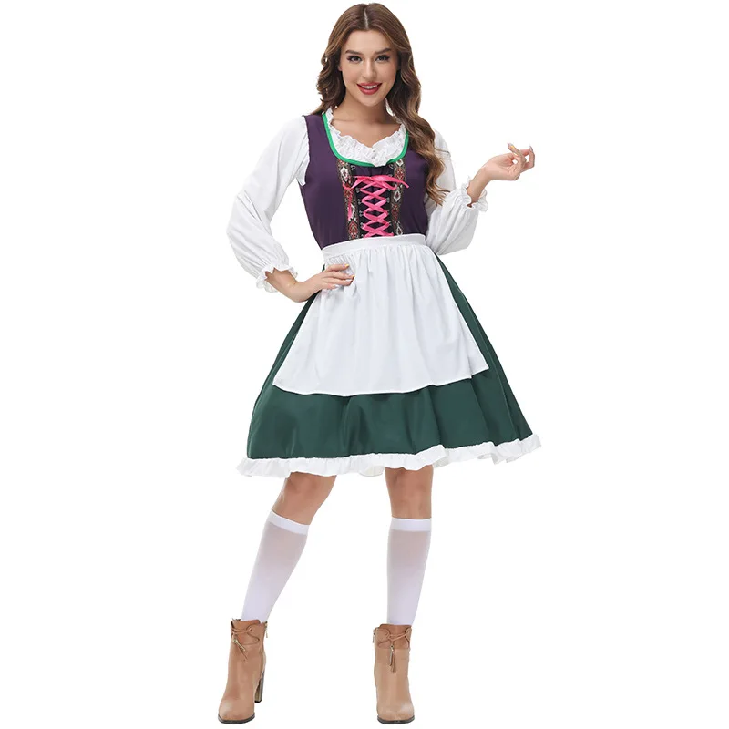 

Deluxe Girls Women Oktoberfest Dirndl German Bavaria Beer Party Girl Costume Halloween Beer Maid Outfit Fancy Dress