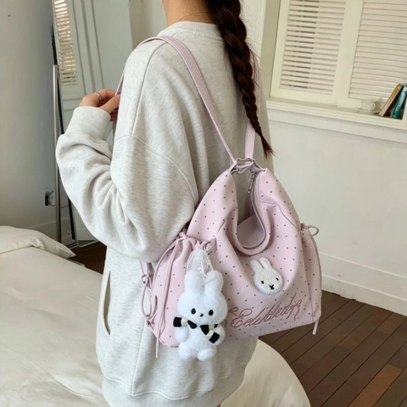 Милый рюкзак Miffy в горошек для женщин: новая вместительная сумка для ежедневных поездок, многофункциональная сумка-тоут, универсальная сумка через плечо (art.: 3920dc1d26064) - 3920dc1d26064