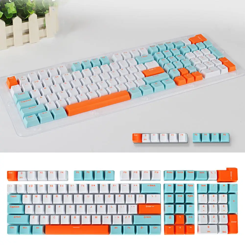 

Колпачки для клавиатуры 113 шт., 3 цветных блока, непрозрачные, PBT, сменные колпачки для механической клавиатуры компьютера, колпачки для клави...