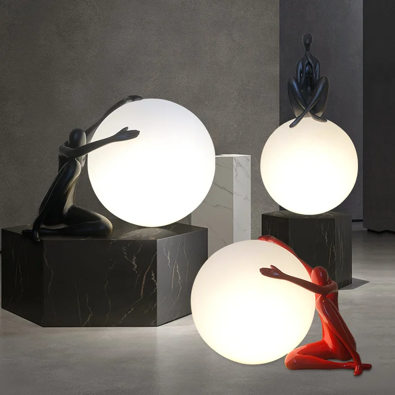 

Nordic Sculpture Moon Table Lamp Creative Personality Ball Desk Lamp Living Room Bedroom Desk Bedside Lights Kids Bed Room Lamp