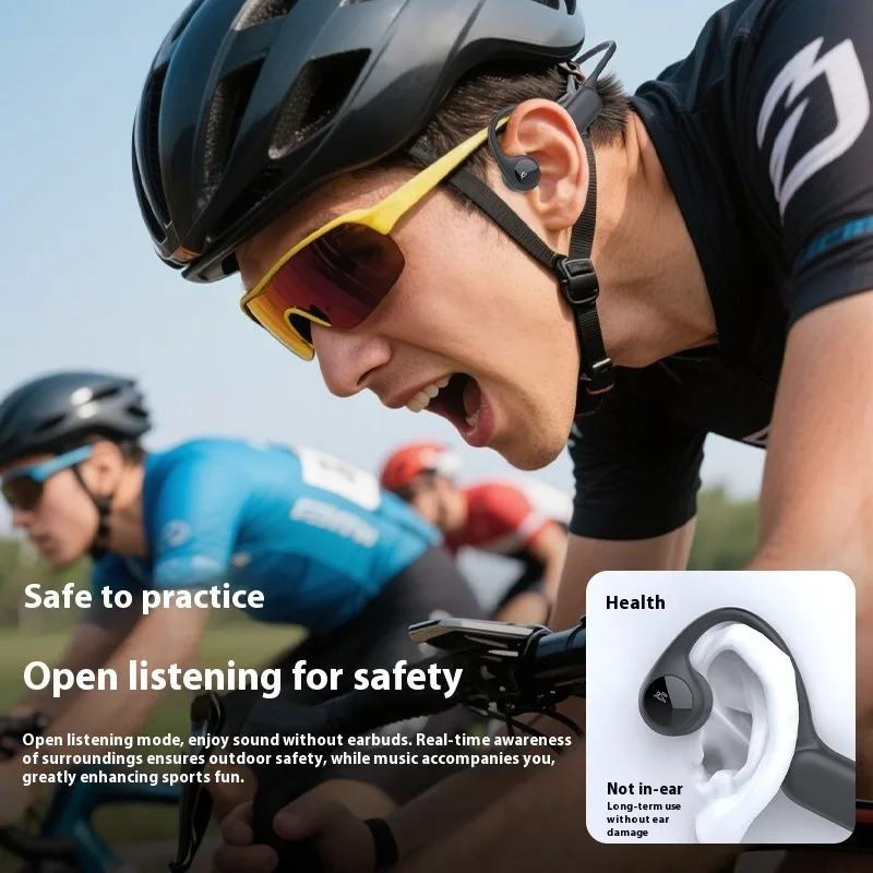 Фото Водонепроницаемые наушники с костной проводимостью IPX8, 30 г, Bluetooth 6.0, с памятью 32 ГБ, MP3-плеер для прослушивания музыки, занятий спортом, бега, плавания. №2