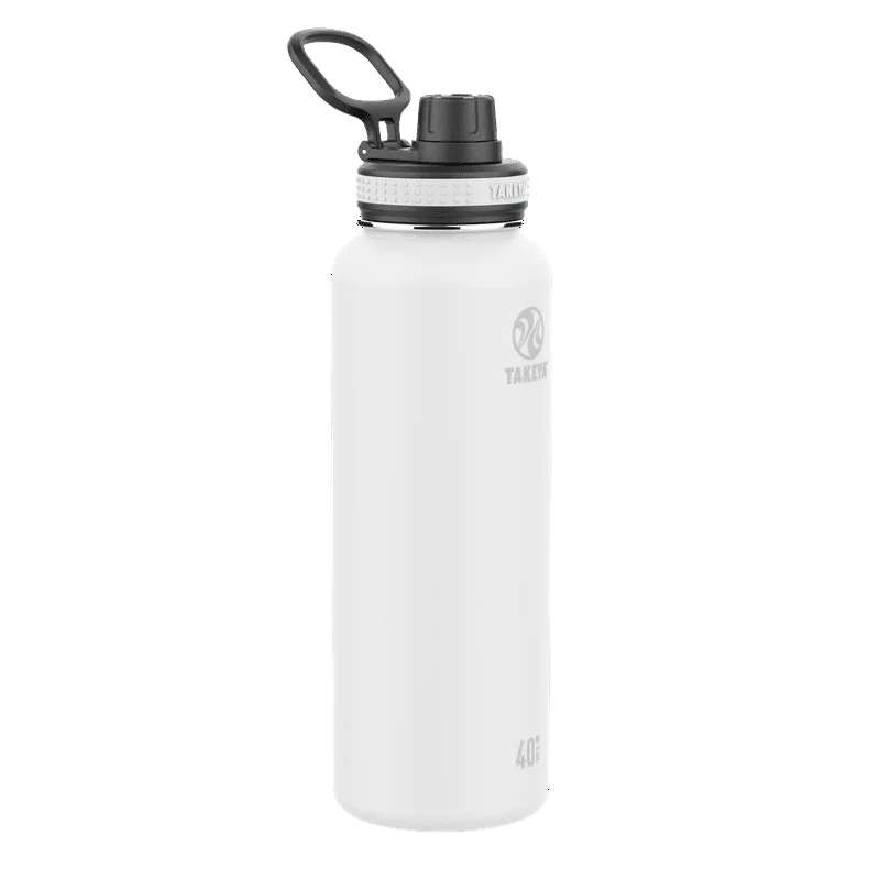 

Белая и Двухстенная вакуумная Изолированная бутылка для воды объемом 40 унций из нержавеющей стали с широким горлышком и откидной крышкой