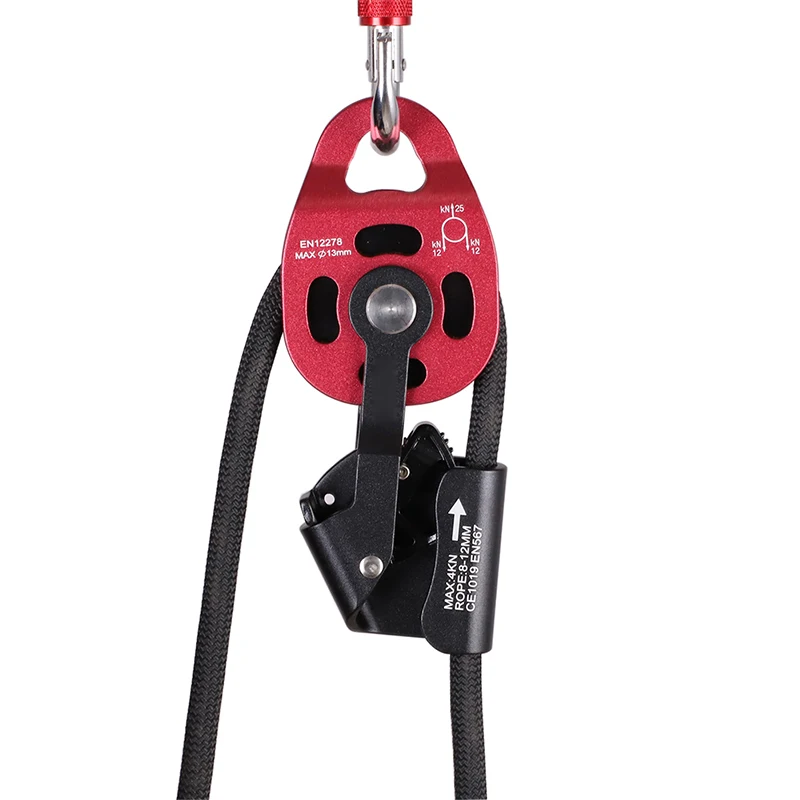 

Outdoor Lightweight One-way Lifting Pulley Heavy Object Lifter Ascending and Descending Caving Equipment Safety Rope Self-lock