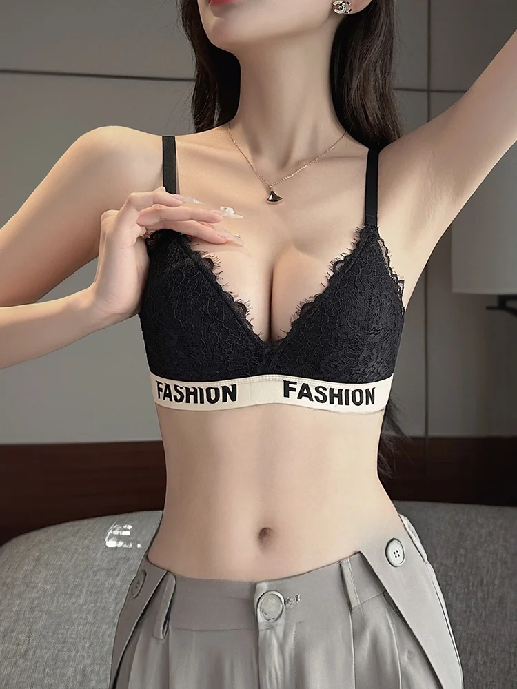 Кружевное нижнее белье для девочек небольшой бюст пуш-ап без стального кольца