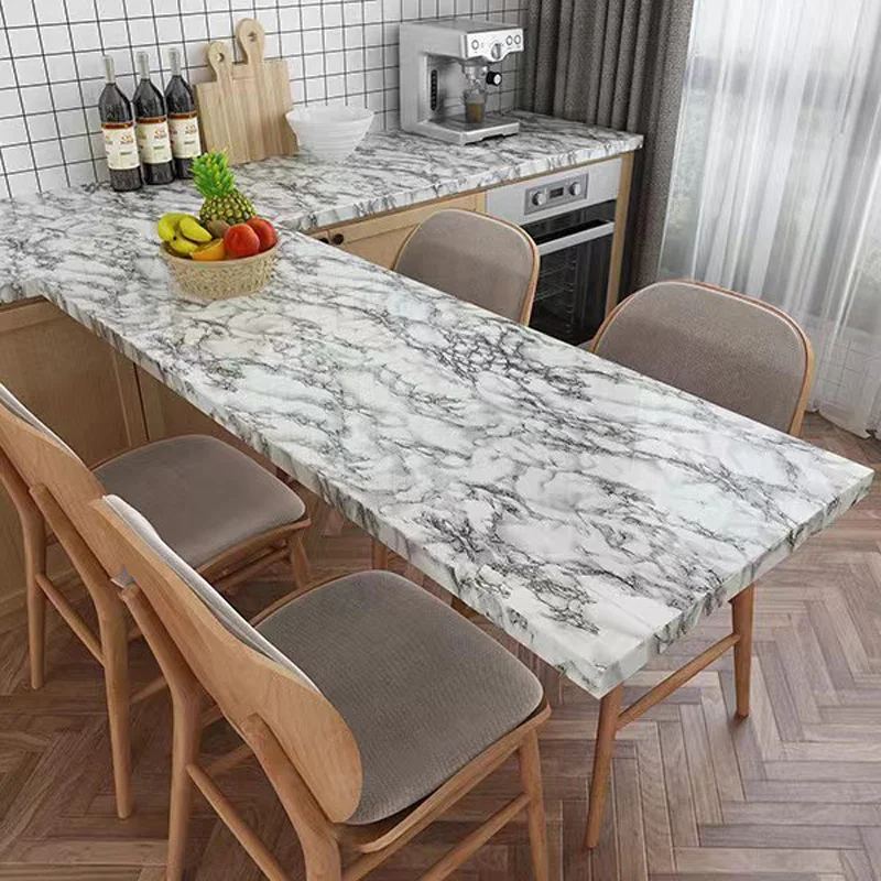 

Marble Kitchen Wallpaper Peel and Stick Wallpaper Self-Adhesive Waterproof Vinyl Film For Wall Covering And Furniture Renovation