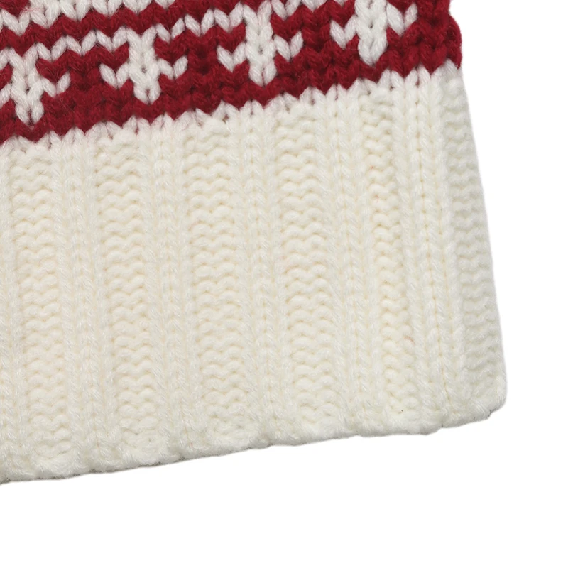 Женский винтажный вязаный свитер Fair Isle, красный, белый рождественский стиль, свободный крой, теплые вязаные топы (art.: 3920d319451db) - 3920d319451db