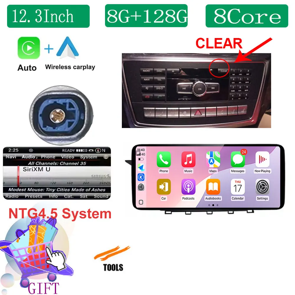 

2400*900P BT для Mercedes Benz GLK X204 2013-2015 Android 15 Автомобильный радиоприемник Мультимедийный видеоплеер 4G + Wi-Fi GPS Navi Автоинструменты