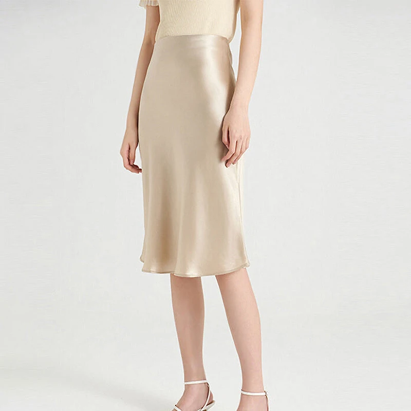 Роскошная короткая шелковая юбка Momme 22