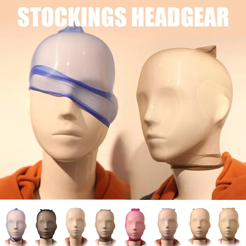 

Unisex Men Women Cosplay Face Mask Sheer Stockings Face Cover Full Face Mask Hood For Role Play Costume