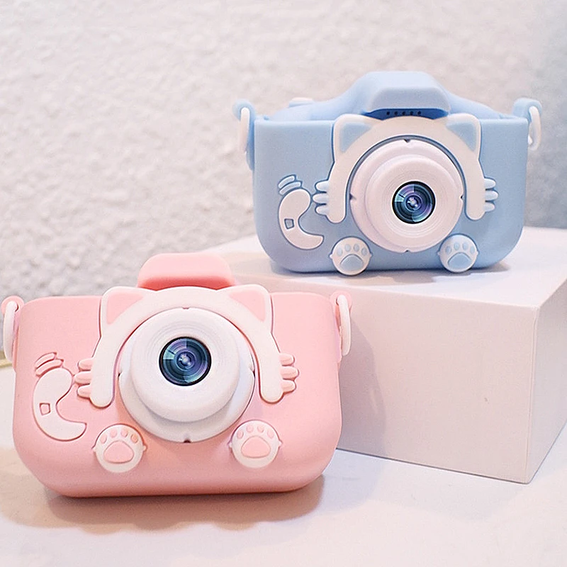 

1pcs X5S Children's Camera With Cartoon Protective Cover Digital Camera Mini Video Camera Sports Camera Blue Pink 600 MAh