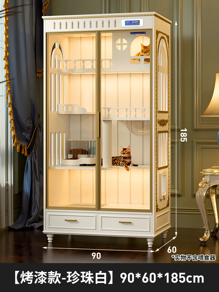 Трехэтажная вилла для кошек домашняя клетка домик из массива дерева большая