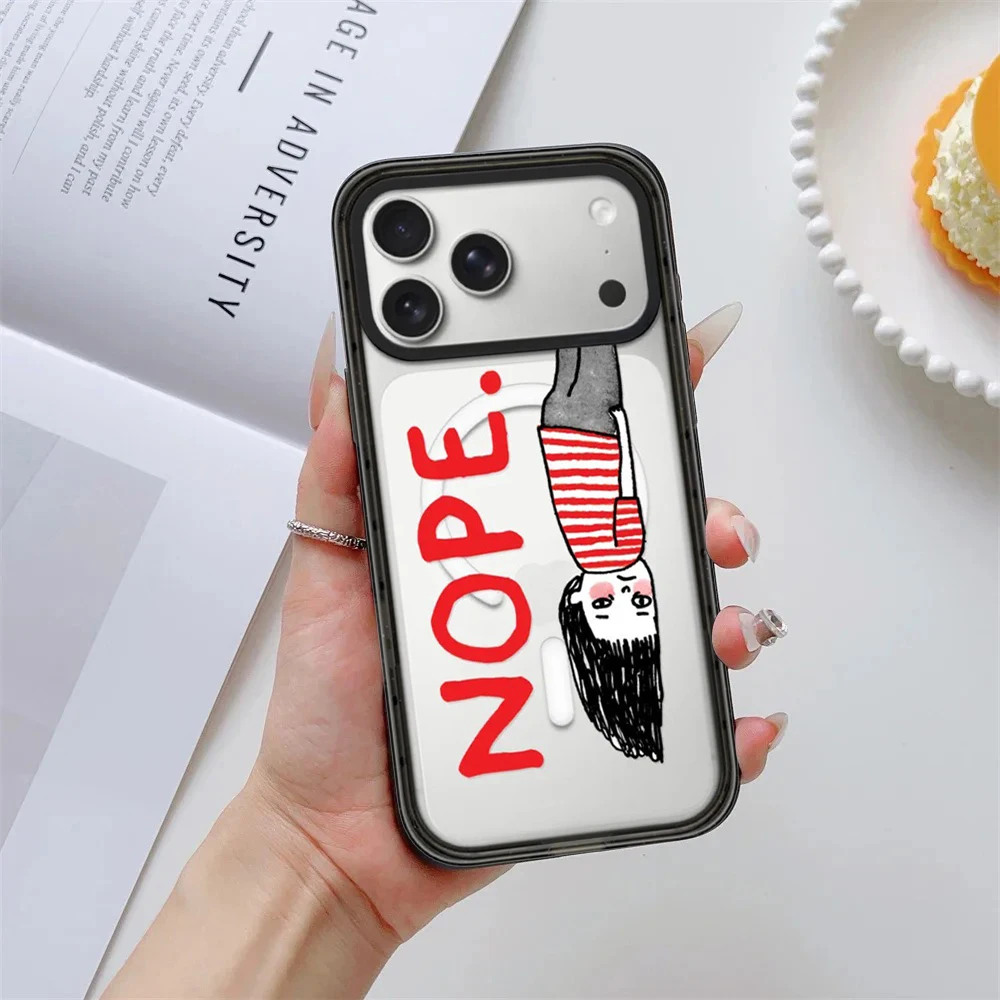 Фото Магнитный чехол Nope Impact Black Border для iPhone 12, 13, 14, 15, 16, 17 Pro Max, а также для iPhone 17 Air №2