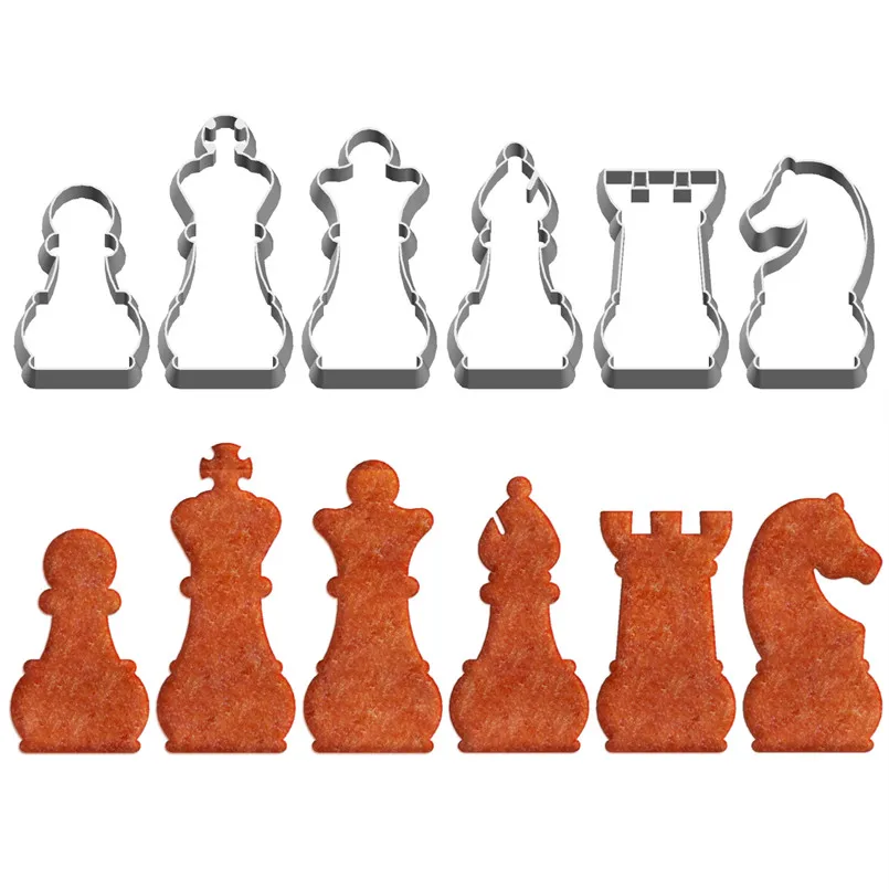 

International Chess,3D Plastic Model,Cookie Cutter,Pawn,King,Queen,Bishop,Rook,Knight,Sushi and Fruits Cake Decorating Tools