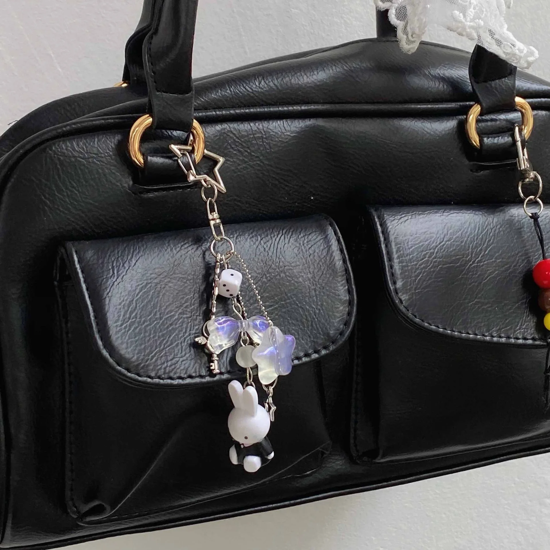 Kawaii Miffy Cartoon Art Ретро Брелок Сумка Подвеска Y2K Spice Girl Стиль Панк Рождественский