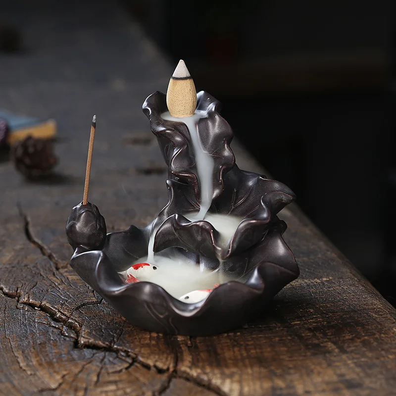 

Zen Garden Candle Holder Smoke Waterfall Incense Stand Home Decoration Evaporator for Incense Burners With Reflux Aromatherapy