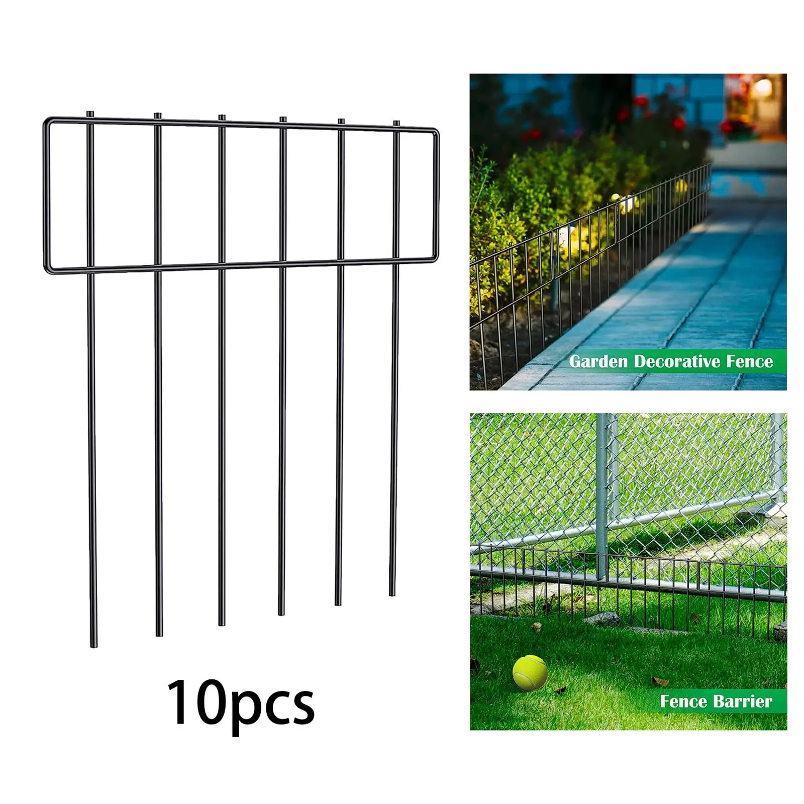 

10Pcs 30x43cm Metal Wire Garden Fence Border for Lawn Backyard Multifunction