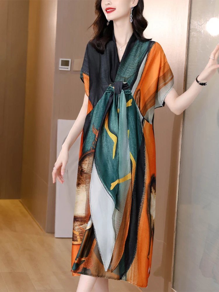 

Женские летние платья, новинка 2023, облегающие сексуальные женские платья, атласные шелковые свободные бандажные платья с коротким рукавом и высоким разрезом