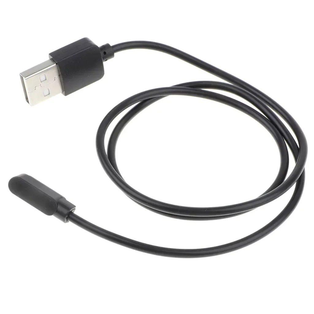 

2 Pin Charging Cable, Portable Replacement USB Charging Cable For Smartwatch Black