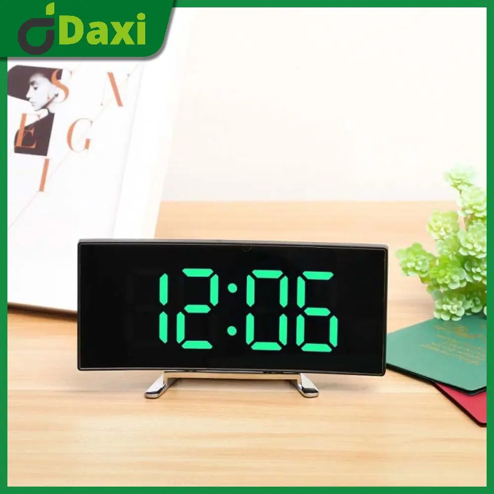 

Dimmable Led With Temperature Date Time Mirror Bedside Clock Multifunctional Alarm Clock Desk Decor Creative Digital Clock