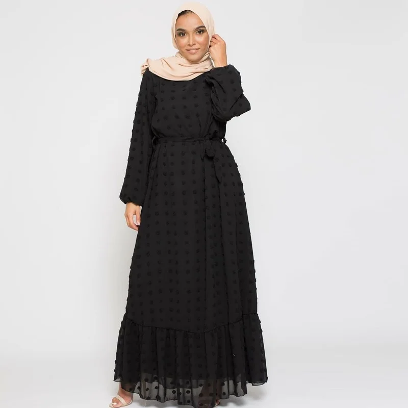 Women's Dress Three-dimensional Jacquard Muslim Middle East Mopping Dress for Women