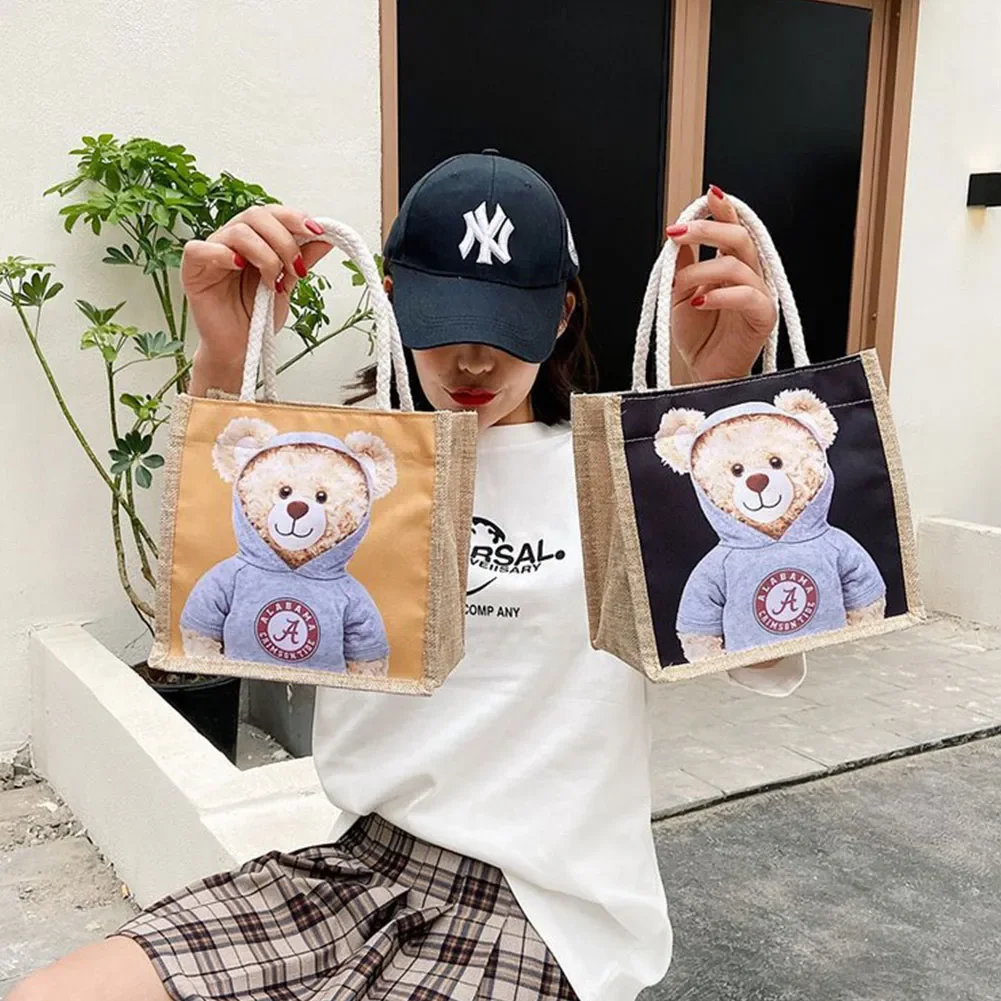 New Casual Mini Cute Bear Messenger Bag Girl Canvas Shoulder Bag Women Fashion Hot Handbag Student Bag Youth Ladies Handbag