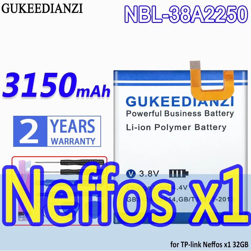 

GUKEEDIANZI High Capacity Battery NBL-38A2250 3150mAh for TP-link Neffos x1 32GB Bateria