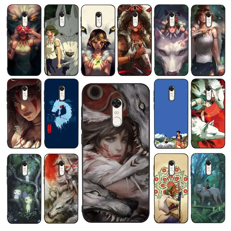 

MaiYaCa Japanese Anime Princess Mononoke Phone Case for Redmi 5 6 7 8 9 A 5plus K20 4X 6 cover