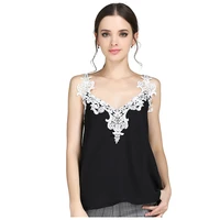 summer style hook flower lace tank top women sleeveless casual slim hollowing tops