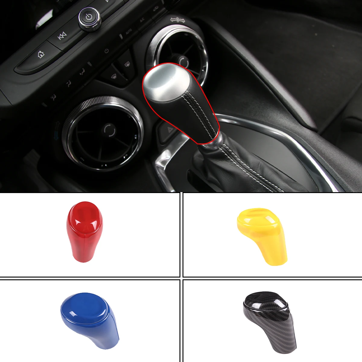 

For Chevrolet Corvette C7 2014-2019 car styling ABS Car Gear Shift Knob Head Cover Trim Sticker car accessories