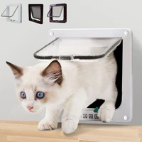 pet dog cat flap door with 4 way flap security lock abs plastic free entry and exit for small animals flap door gate s m l xl