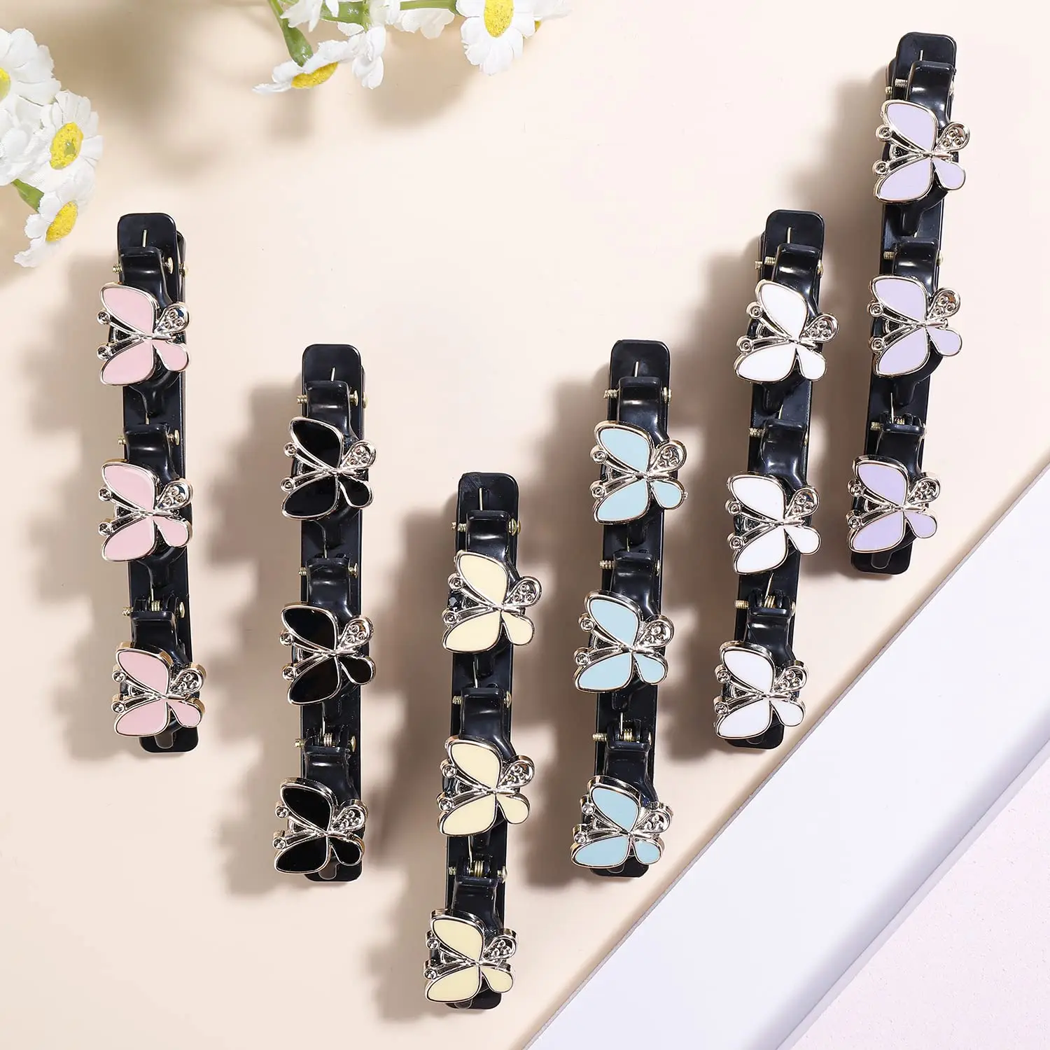 

Hair Clips Braided Hair Clips for Women Butterfly Hair Accessories Hair Barrettes for Thick Hair with 3 Small Braided Hair Clips