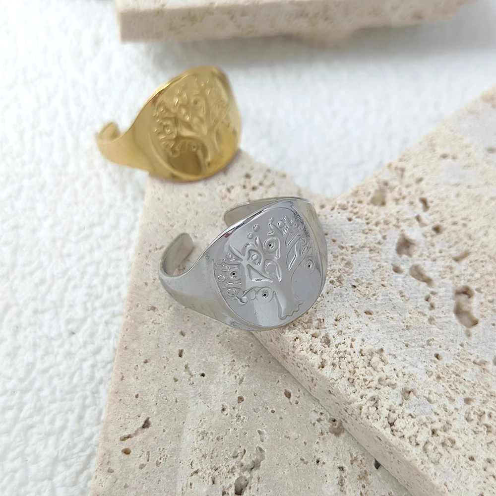 

Tree of Life Rings Stainless Steel Viking Amulet Silver Color Couple Ring for Women 2023 Vintage Jewelry Wedding Gift