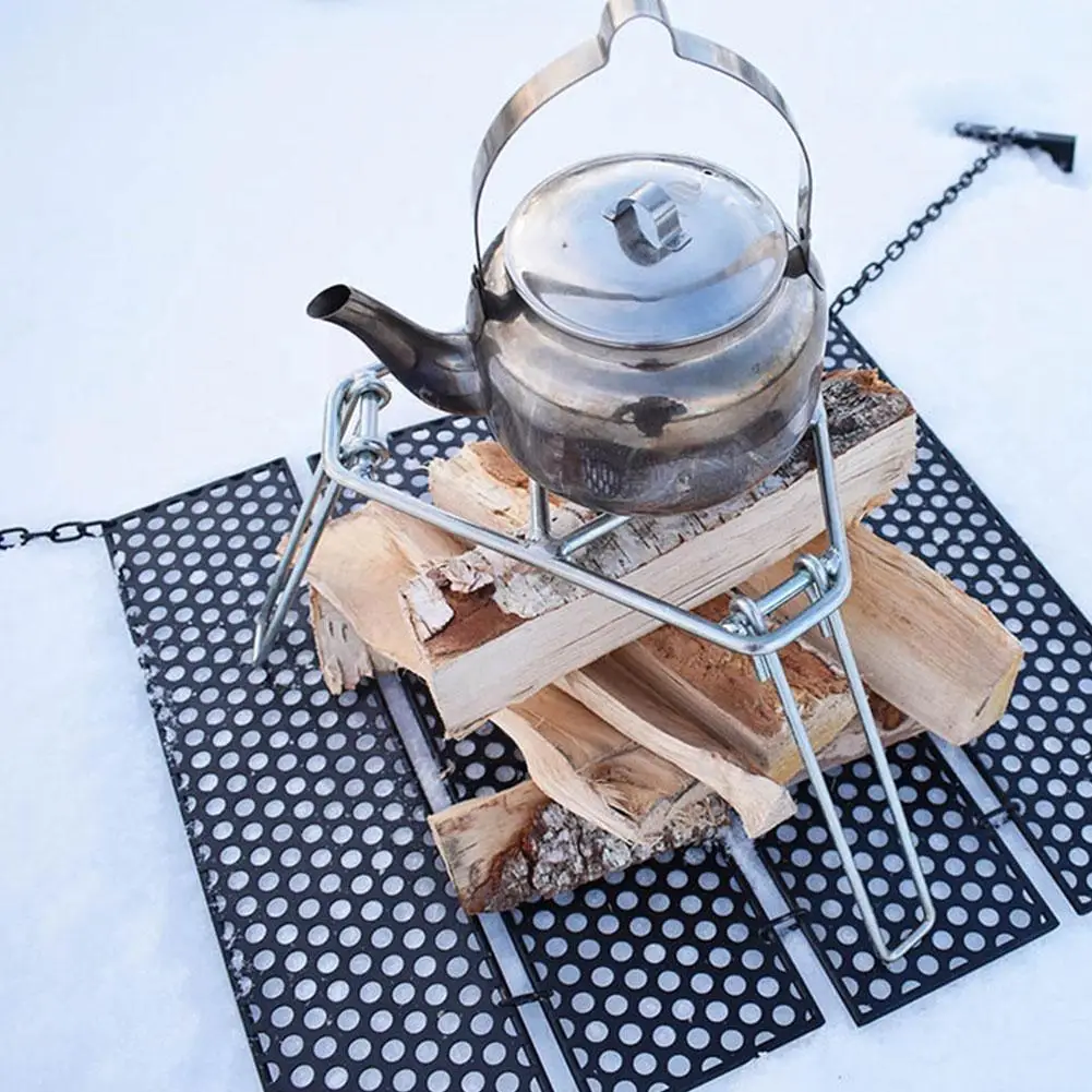 

Foldable Campfire Stand Outdoor Camping Bonfire Cooking Stand Portable Picnic Grill Rack Steel Open Fire Tripod For Su D4e7